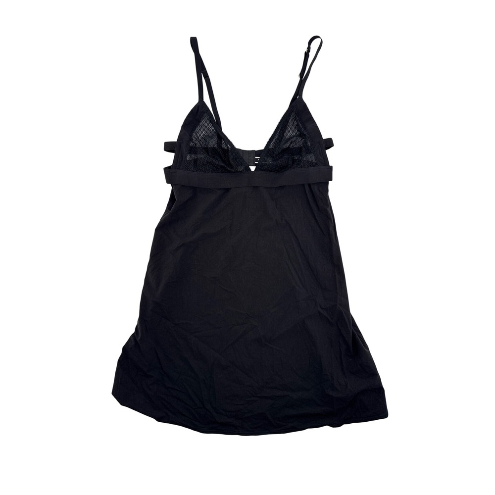 Addiction Lingerie Black Mesh Cut Out Chemise Nightgown Small US S FR 38